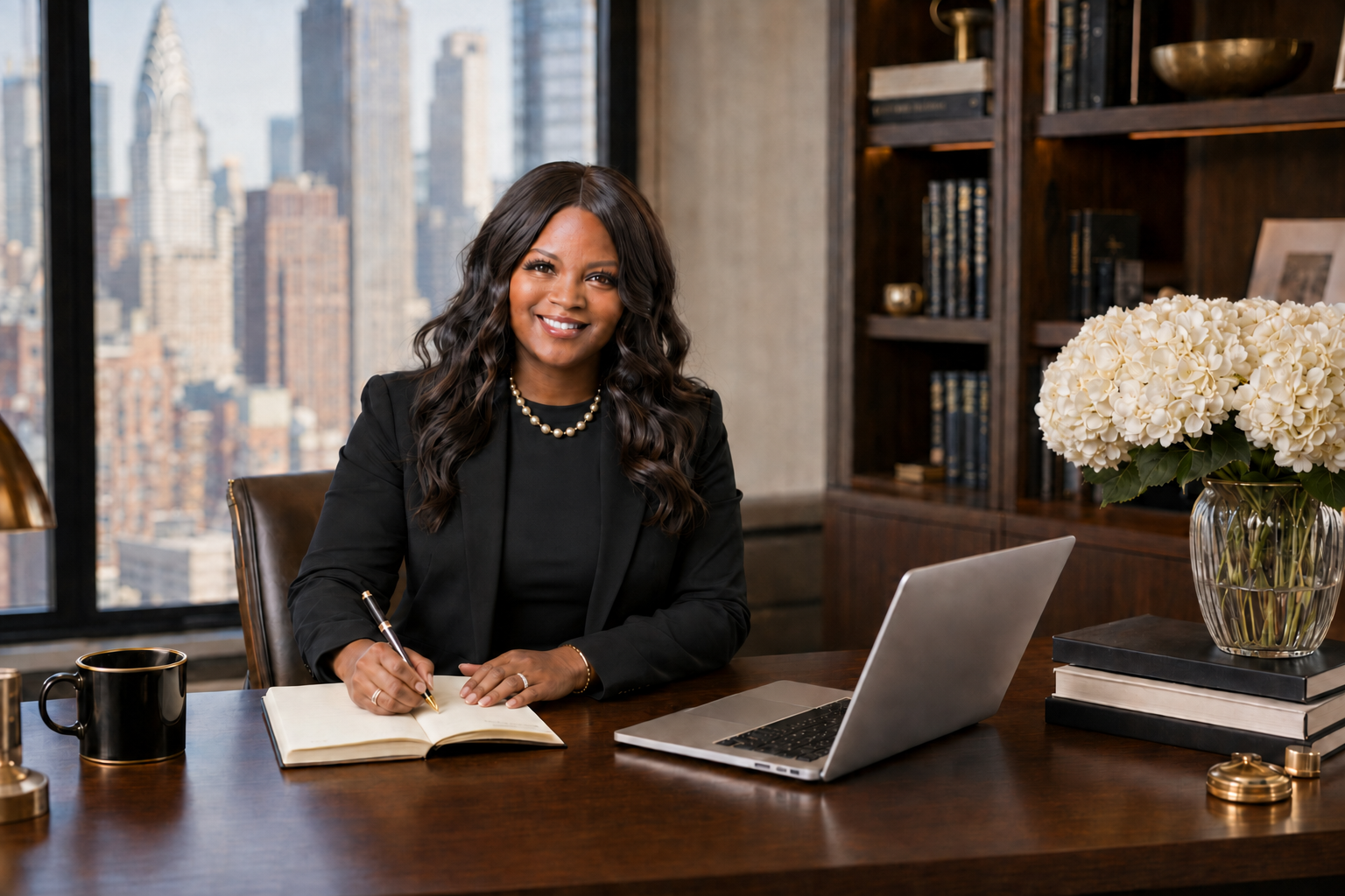 Ashley R. Elem seated at her desk